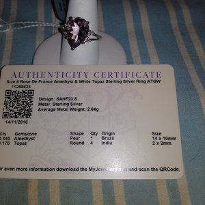 Rose De France Amethyst size8